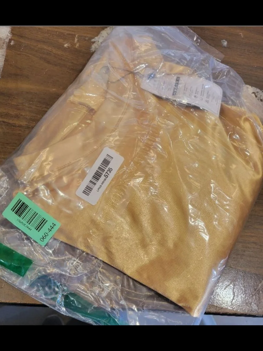 AOMEI - Size 20 (US Size) Gold Satin Ruched Midi Dress with Side Slit - Picture 7 of 12